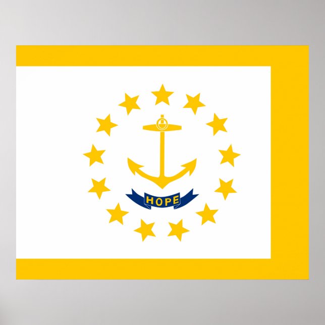 Póster Rhode Island State Flag Design (Frente)