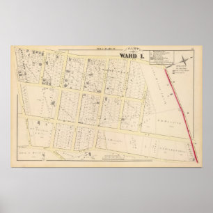 Póster Rhode - mapa do atlas da ilha