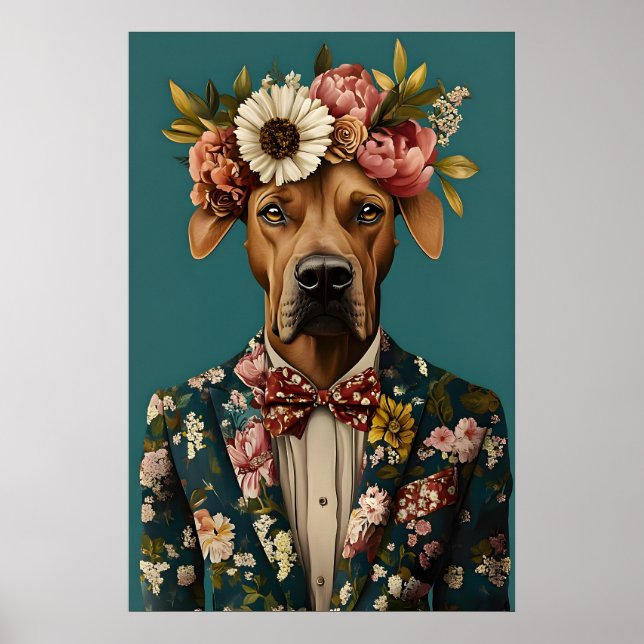 Poster Rhodesian Ridgeback In Suit Poster, Rhodesian (Frente)