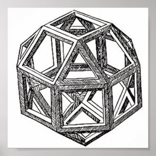 Poster Rhombicuboctahedron, Leonardo da Vinci