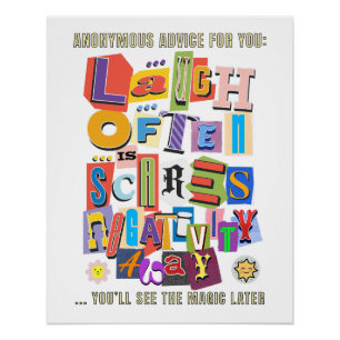 Póster Ria Muitas Vezes - Citação Típica Positiva Design 