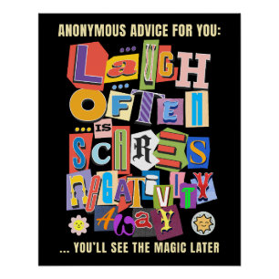 Póster Ria Muitas Vezes - Design de citação de Tipografia