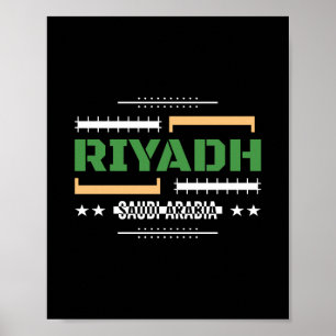 Poster Riad Arábia Saudita Tipografia Moderna Desenho de 