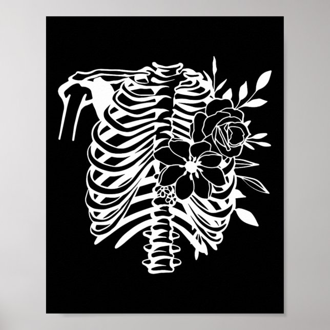 Poster Rib Cage Flower Easy Halloween Costume 1 (Frente)