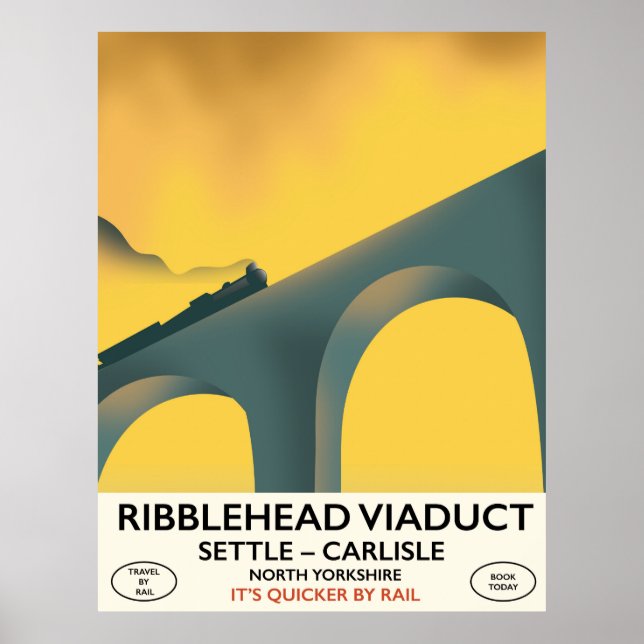 Poster Ribblehead Viaduct Yorkshire locomotiva (Frente)