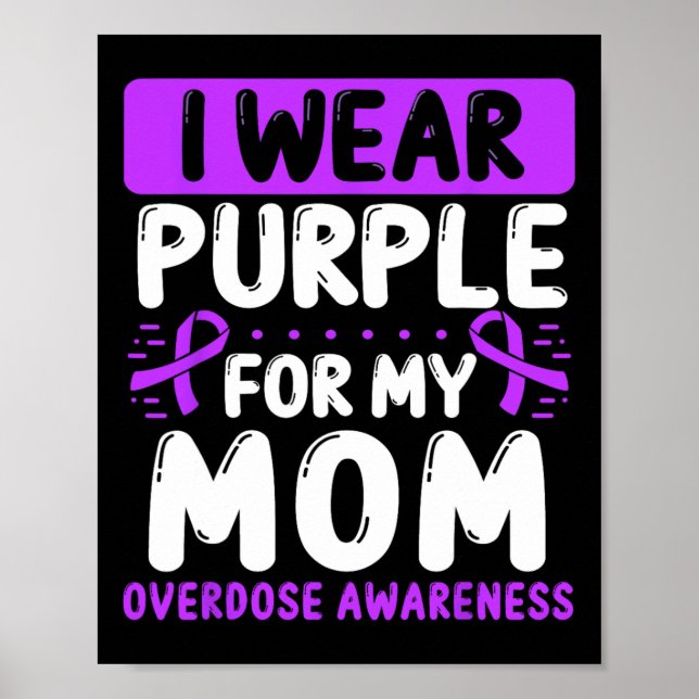 Poster Ribbon Roxo Dia das Mães Mama Consciente do Overdo (Frente)