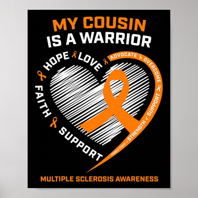 Poster Ribbon Sra. Warrior Cousin Multiple Sclerosis Awar (Frente)