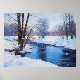 Poster Ribeirinhos congelados na paisagem de Havelland