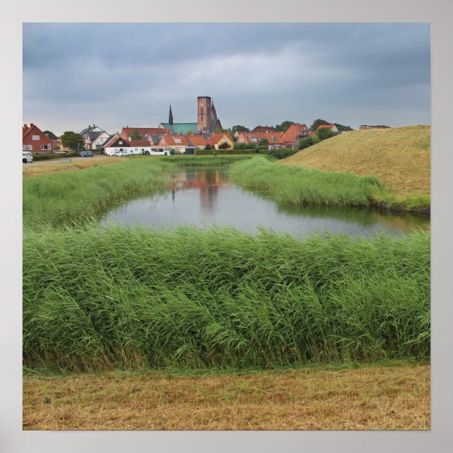 Poster Riberhus e Ribe, Jutland, Dinamarca (Frente)