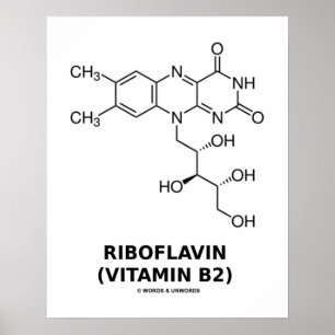 Poster Riboflavina (Vitamina B2) Molécula Química