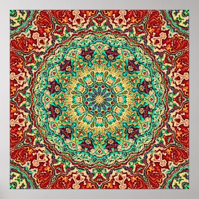 Poster Rich Reds Mandala (Frente)