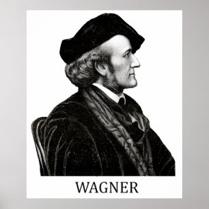 Póster Richard Wagner, preto