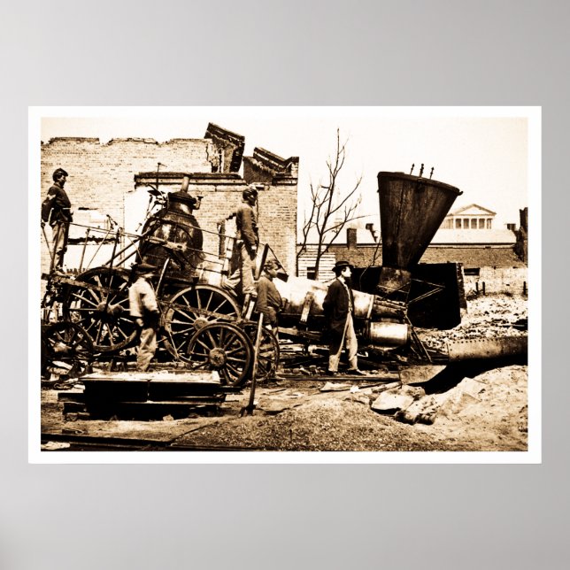 Poster Richmond & Petersburg RR Ruins, Richmond, VA 1865 (Frente)
