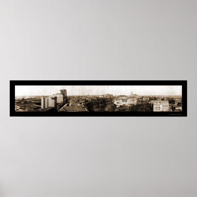 Póster Richmond, VA Skyline Foto 1912 (Frente)