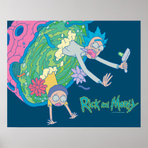 Poster RICK E MORTY™  Abaixo do Portal Infectado