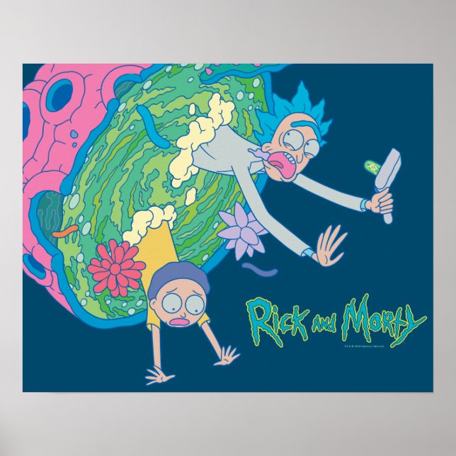 Poster RICK E MORTY™ | Abandonamento Do Portal Infectado (Frente)