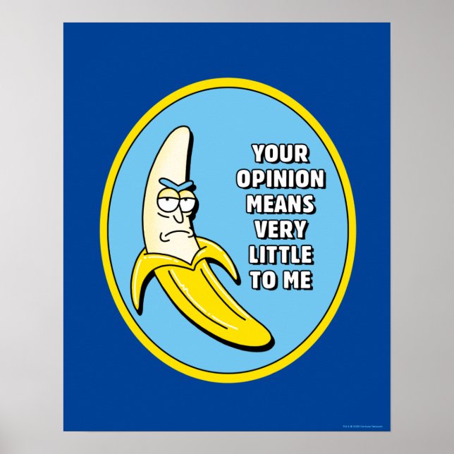 Poster RICK E MORTY™ | Crachá de Rick de bananas (Frente)