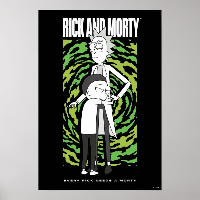 Poster RICK E MORTY™ | Rick Morty Hugging (Frente)