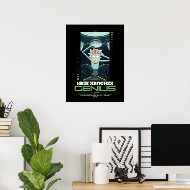 Poster Rick Sanchez Genius Quote Gráfico (Escritório em casa)