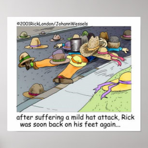 Póster Rick Sofre um Ataque de Chapéu Cartaz de Desenho A