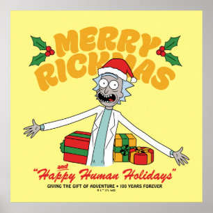 Poster Rickmas felizes e feriados humanos felizes