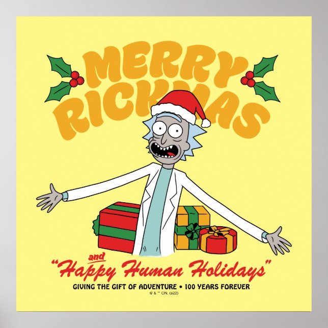 Poster Rickmas felizes e feriados humanos felizes (Frente)