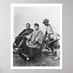 Póster Rickshaw chinês, c.1870 (foto b/w)