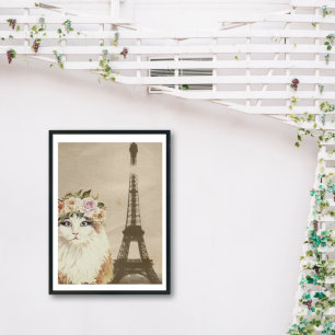 Poster Rico Cat & Vintage Torre Eiffel