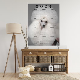 Poster Rico de Poodle White Poodle Foto de Corte 2024 Cal