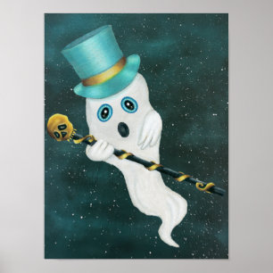 Poster Rico Ghost Bobo Face Superior Hat Cane Starry Sky