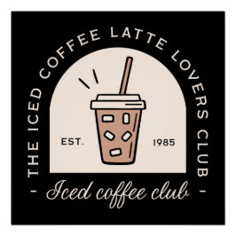 Póster Rico preto de latão de café gelado