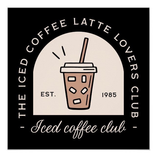 Póster Rico preto de latão de café gelado (Frente)