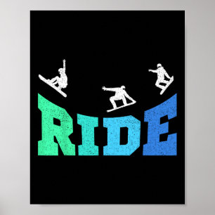Poster Ride Snowboard Snowboarder Rapazes Snowboard
