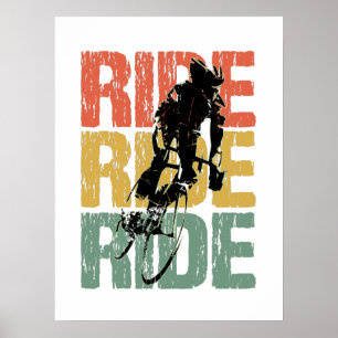 Poster Rider de Ciclo de Vintagem de Ride