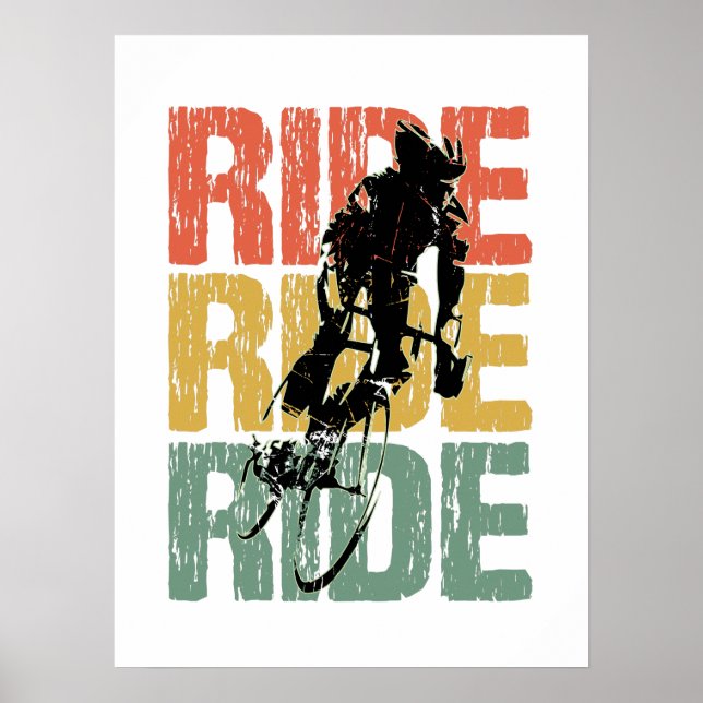 Poster Rider de Ciclo de Vintagem de Ride (Frente)