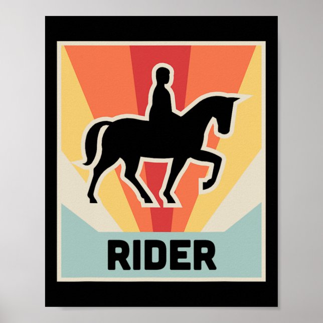 Poster Rider Vintage Horseback (Frente)