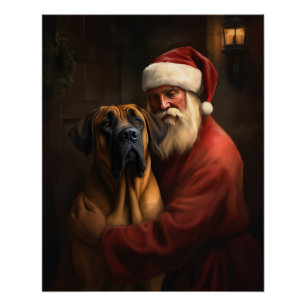Póster Ridgeback Santa Claus Natal Festivo