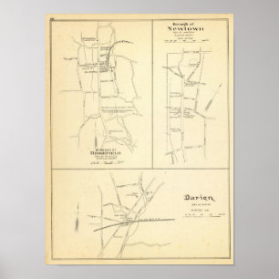 Póster Ridgefield, Newton, Darien