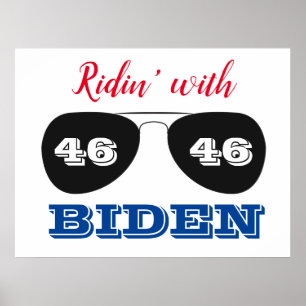 Poster Ridin' com Biden 46 Óculos de sol Aviador