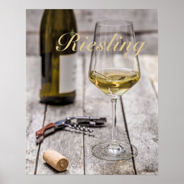 Poster Riesling para amante branco do vinho presente somm (Frente)
