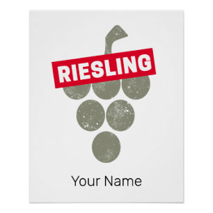 Póster Riesling Vine Vintage Vinho Bebida Design