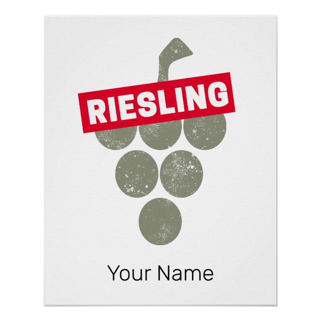 Póster Riesling Vine Vintage Vinho Bebida Design (Frente)