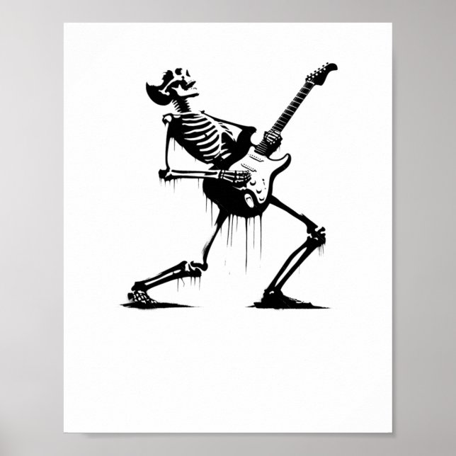 Poster Riffs De Beyond Skeleton Guitarist Em S Grafite (Frente)