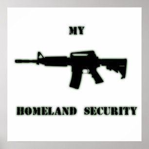 Poster Rifle preto AR-15 da arte de Phil em linha