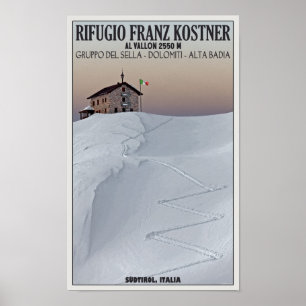 Póster Rifugio Franz Kostner - Südtirol, Italia