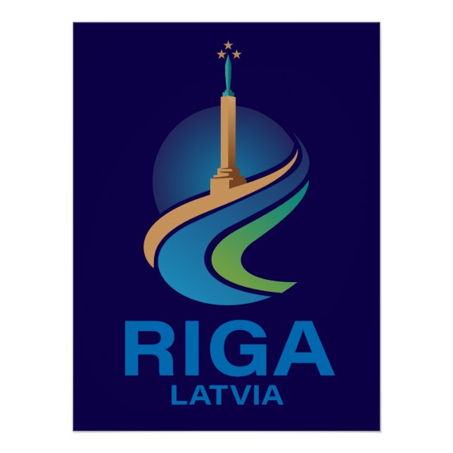 Póster Riga Letônia (Frente)
