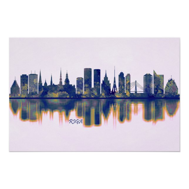 Póster Riga Skyline (Frente)