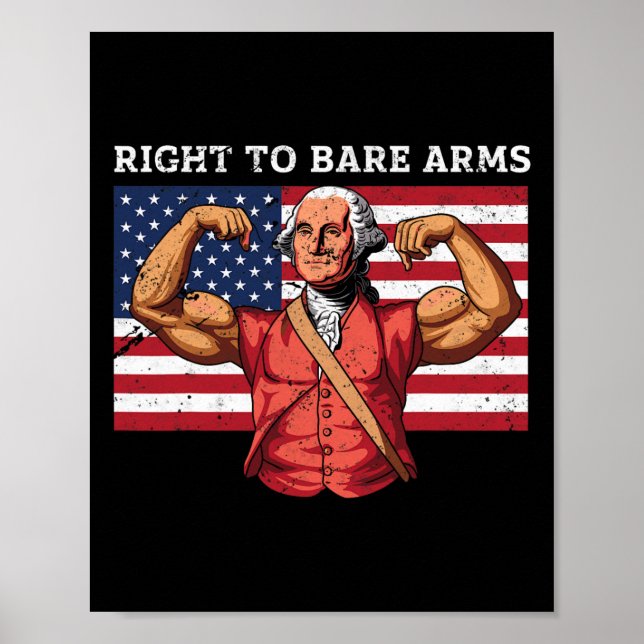 Poster Right To Bare Arms George Washington Bodybuilder G (Frente)