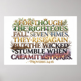 Poster Righteous Rise Again Though They Fall Seven Times