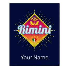 Póster Rimini Emilia-Romagna Itália Retro Sunset Vintage